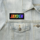 Vorname "JAYDEN": Spaß-Regenbogen-Farbton Namensschild (Beispiel)