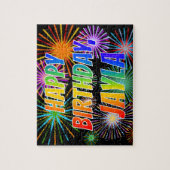 Vorname "JAYLA", Fun "HAPPY BIRTHDAY" Puzzle (Vertikal)