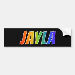 Vorname "JAYLA": Fun Rainbow Coloring Autoaufkleber