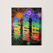Vorname "JEFFREY", Fun "HAPPY BIRTHDAY" Puzzle (Vertikal)