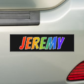Vorname "JEREMY": Spaß-Regenbogen-Farbton Autoaufkleber (Auf Auto)