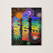 Vorname "JERRY", Fun "HAPPY BIRTHDAY" Puzzle (Vertikal)