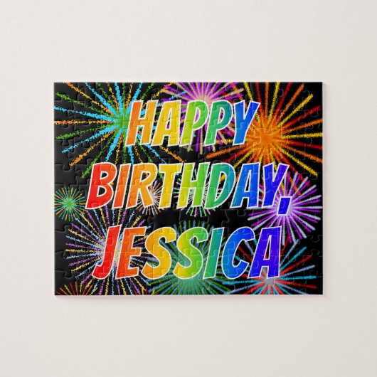 Vorname "JESSICA", Fun "HAPPY BIRTHDAY" Puzzle (Horizontal)