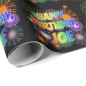 Vorname "JOE", Spaß "GLÜCKLICHER GEBURTSTAG" Geschenkpapier (Rolleneckpunkt)