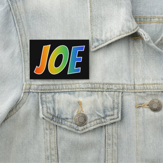 Vorname "JOE": Spaß-Regenbogen-Farbton Namensschild (Beispiel)