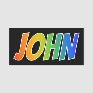 Vorname "JOHN": Spaß-Regenbogen-Farbton Namensschild