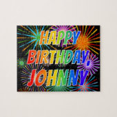 Vorname "JOHNNY", Fun "HAPPY BIRTHDAY" Puzzle (Horizontal)