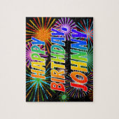 Vorname "JOHNNY", Fun "HAPPY BIRTHDAY" Puzzle (Vertikal)