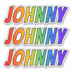 Vorname "JOHNNY" mit/ Fun Rainbow Coloring Aufkleber