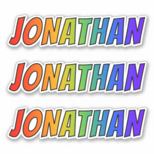 Vorname "JONATHAN" mit Spaß-Regenbogen-Farbton Aufkleber
