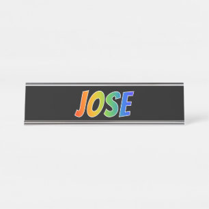 Vorname "JOSE": Fun Rainbow Coloring Schreibtischnamensplakette