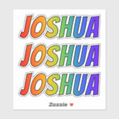 Vorname "JOSHUA" mit// Fun Rainbow Coloring Aufkleber (Blatt)
