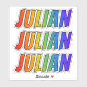 Vorname "JULIAN" mit/ Fun Rainbow Coloring Aufkleber (Blatt)