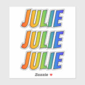 Vorname "JULIE" mit/ Fun Rainbow Coloring Aufkleber (Blatt)