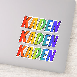 Vorname "KADEN" mit/ Fun Rainbow Coloring Aufkleber
