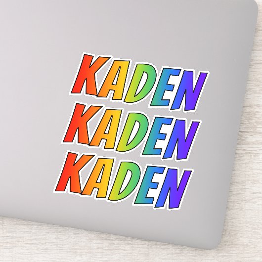 Vorname "KADEN" mit/ Fun Rainbow Coloring Aufkleber (Detail)