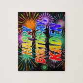 Vorname "KADEN", Spaß "GLÜCKLICHER GEBURTSTAG" Puzzle (Vertikal)