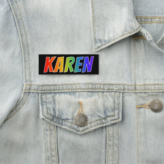 Vorname "KAREN": Spaß-Regenbogen-Farbton Namensschild (Beispiel)