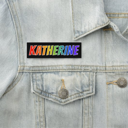 Vorname "KATHERINE": Spaß-Regenbogen-Farbton Namensschild (Beispiel)