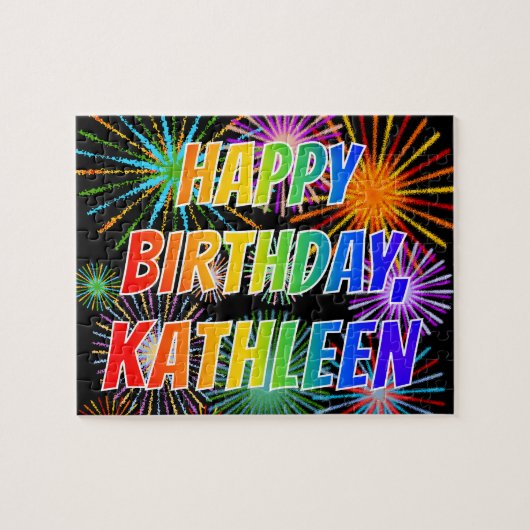 Vorname "KATHLEEN", Fun "HAPPY BIRTHDAY" Puzzle (Horizontal)