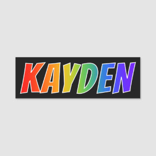 Vorname "KAYDEN": Spaß-Regenbogen-Farbton Namensschild