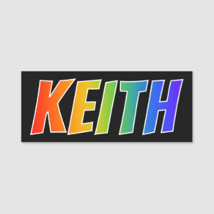 Vorname "KEITH": Spaß-Regenbogen-Farbton Namensschild