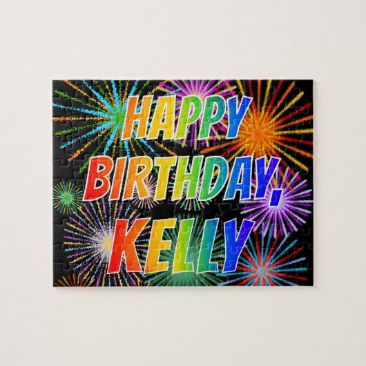 Vorname "KELLY", Fun "HAPPY BIRTHDAY" Puzzle (Horizontal)