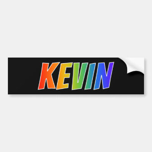 Vorname "KEVIN": Spaß-Regenbogen-Farbton Autoaufkleber