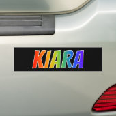 Vorname "KIARA": Spaß-Regenbogen-Farbton Autoaufkleber (Auf Auto)
