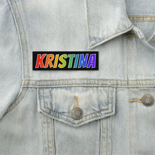 Vorname "KRISTINA": Spaß-Regenbogen-Farbton Namensschild (Beispiel)