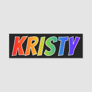 Vorname "KRISTY": Spaß-Regenbogen-Farbton Namensschild