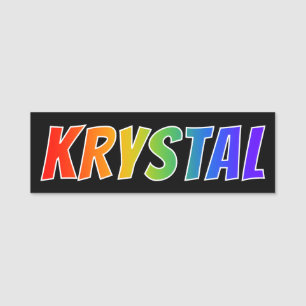 Vorname "KRYSTAL": Spaß-Regenbogen-Farbton Namensschild