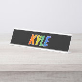 Vorname "KYLE": Fun Rainbow Coloring Schreibtischnamensplakette (Vorderseite )