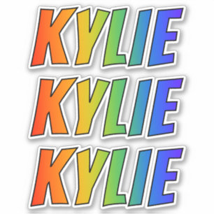 Vorname "KYLIE" mit Spaß-Regenbogen-Farbton Aufkleber