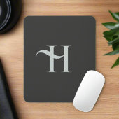 Vorname l Classy Olive Green Monogram Mousepad