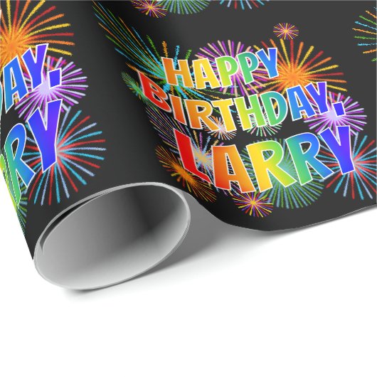 Vorname "LARRY", Fun "HAPPY BIRTHDAY" Geschenkpapier (Rolleneckpunkt)