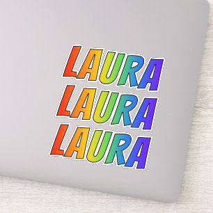 Vorname "LAURA" mit// Fun Rainbow Coloring Aufkleber