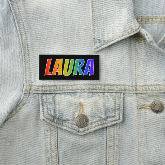 Vorname "LAURA": Spaß-Regenbogen-Farbton Namensschild (Beispiel)