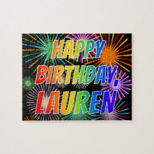 Vorname "LAUREN", Fun "GLÜCK BIRTHTAG" Puzzle