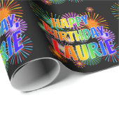 Vorname "LAURIE", Fun "HAPPY BIRTHDAY" Geschenkpapier (Rolleneckpunkt)