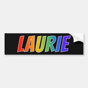 Vorname "LAURIE": Fun Rainbow Coloring Autoaufkleber