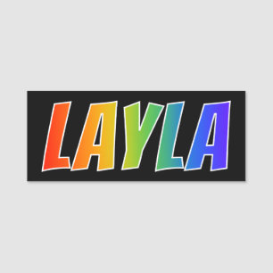 Vorname "LAYLA": Spaß-Regenbogen-Farbton Namensschild