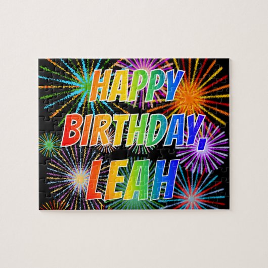 Vorname "LEAH", Fun "HAPPY BIRTHDAY" Puzzle (Horizontal)