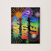 Vorname "LEAH", Fun "HAPPY BIRTHDAY" Puzzle (Vertikal)