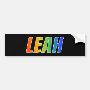 Vorname "LEAH": Fun Rainbow Coloring Autoaufkleber
