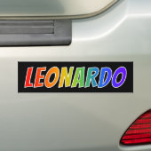 Vorname "LEONARDO": Fun-Regenbogenfarben Autoaufkleber (Auf Auto)
