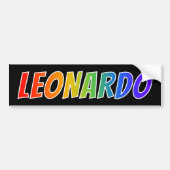 Vorname "LEONARDO": Fun-Regenbogenfarben Autoaufkleber (Vorne)