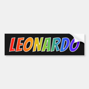 Vorname "LEONARDO": Fun-Regenbogenfarben Autoaufkleber