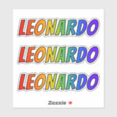 Vorname "LEONARDO" mit// Fun Rainbow Coloring Aufkleber (Blatt)