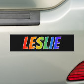 Vorname "LESLIE": Spaß-Regenbogen-Farbton Autoaufkleber (Auf Auto)